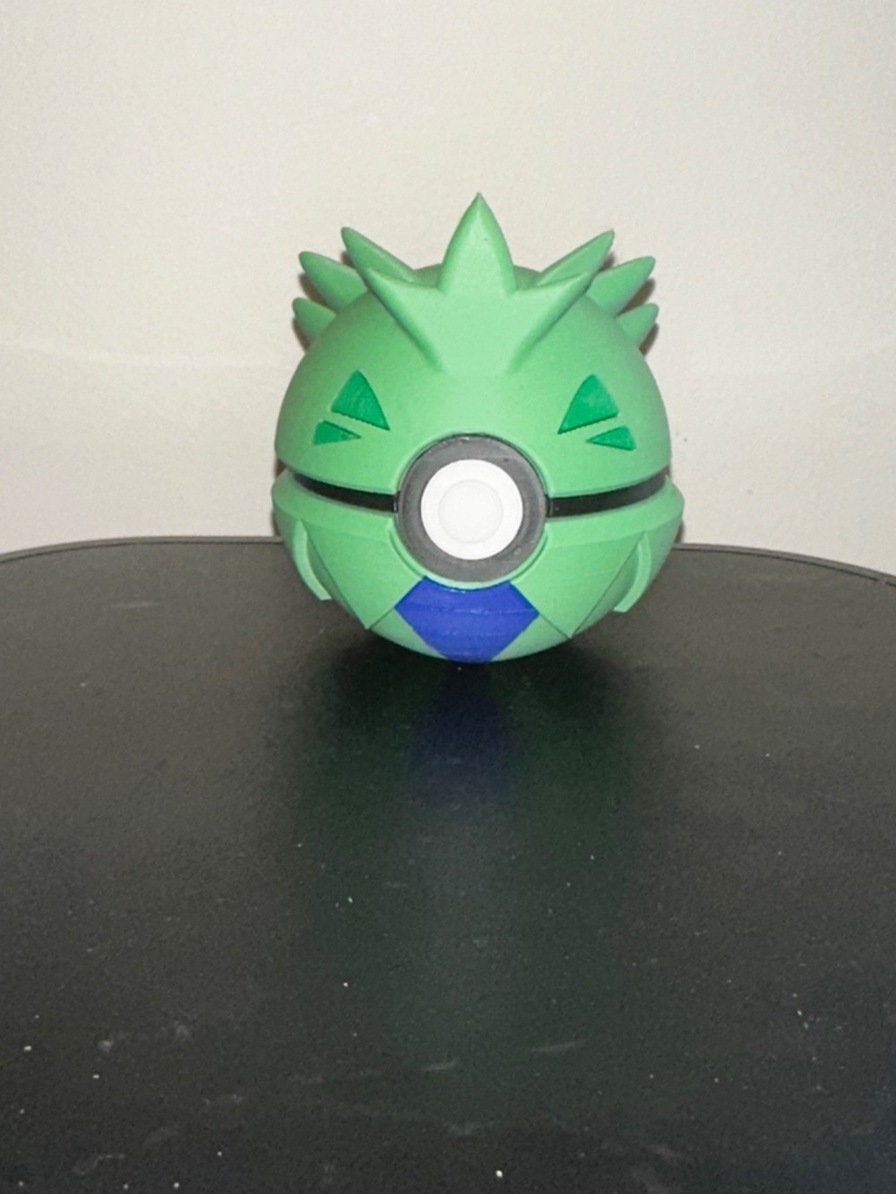 Green Armored Kaiju Sphere Display – 3D Printed Rock Behemoth Orb